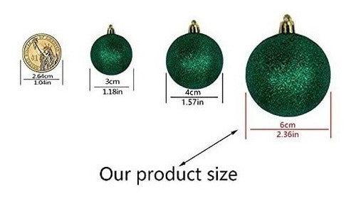 25 Bolas Arbol De Navidad Yeooyoor Verde/blanco/plateado 6cm 2