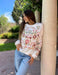 Embroidered Imported Women's Sweatshirt - Hindu Boho Folk Style with Floral Design 1