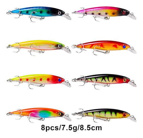 30pcs Pesca Señuelos Anzuelos Crankbaits Minnow Cebos Tackle 3