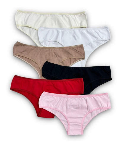 Pack of 3 Plain Cotton and Lycra Culotte Panties - Women 2