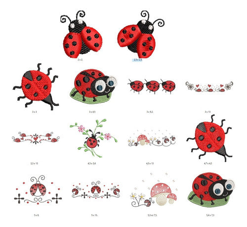 130 Embroidery Machine Matrices for Ladybugs - Cow Patterns Set 0