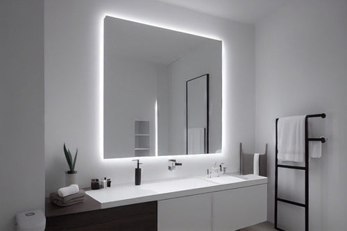 Modern Rectangular Decorative Bathroom Mirror with LED Light 60x120 cm 26