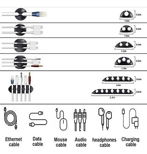 Organizador De Cables De 152 Piezas Para Tv, Oficina, Elc 2