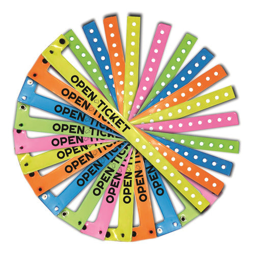 Open Ticket Plastic Vinyl Wristbands - Pack of 100 0