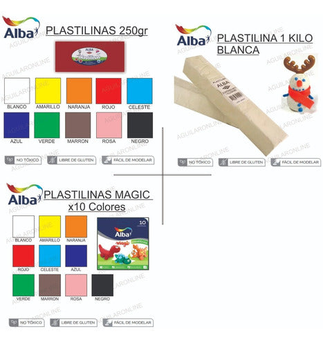 Alba Kid's Magic Clay, Watercolors, and Tempera Kit 7