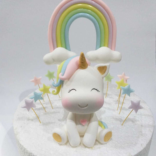 Unicorn Cake Topper Large Rainbow Stars 1