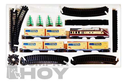 Fenfa Battery-Powered Train Set, Locomotive + 3 Container Cars, 325 cm, Model 8315 4