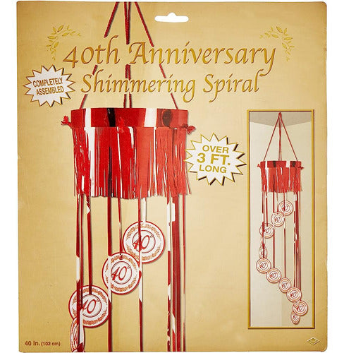 Beistle 40th Anniversary Shimmering Spiral, 3 Pies Y 4 Pulga 0