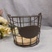 Round Metal Basket with Wooden Base Industrial Style 3