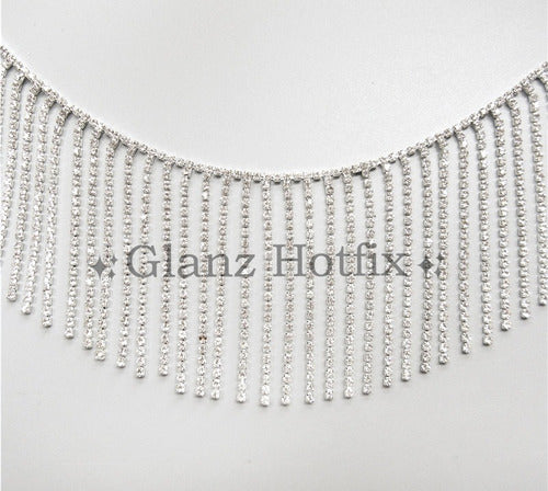 Glanz Hotfix Galon Cadena De Strass Con Flecos De Strass Moda Deco X 50cm 1