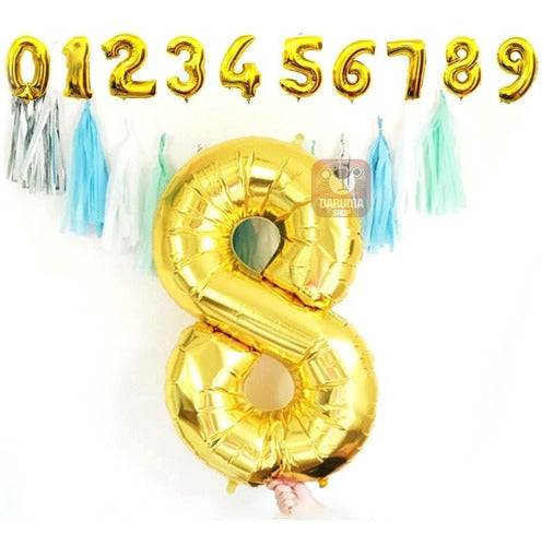 Giant Gold Metallic Number Balloon 70cm 30 Inches Belgrano Unit 30