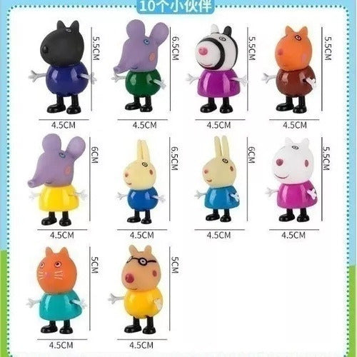 Bonecos De Ação Dos Personagens Da Família Peppa Pig, Jarra 3