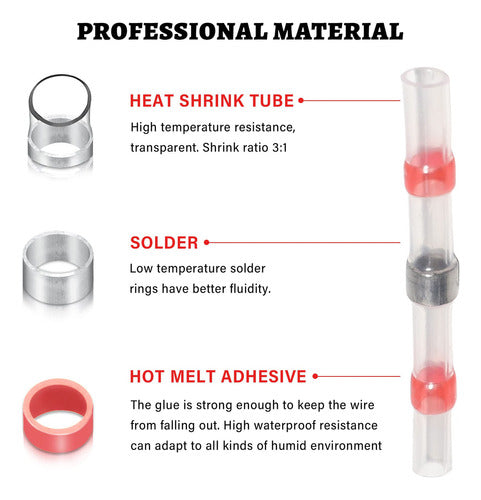 Redwolf Red Wire Sealing Solder Connectors Kit 5