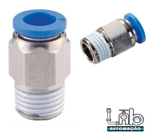 10 Conexão Pneumática Engate Rápido Reta Macho 1/8 Npt X 6mm 1