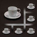 Plastic Ware Set of 6 White Melamine Cups with Saucers 3