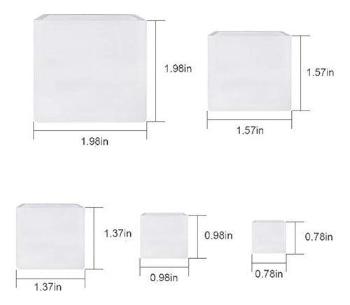 5 Pcs Moldes Cuadrados De Resina Silione, Finegood Moldes De 2