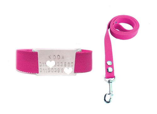 Set 15mm Collar + Leash + Slide-on ID Tag for Small Dogs 2