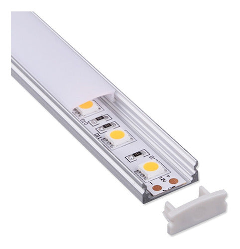 Aluminum Profile for Recessed or Surface Mount LED Strip - 2m - Demasled 0