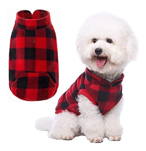 Kooltail Plaid Perro Polar Chaleco Ropa Con Bolsillo Mascota 0