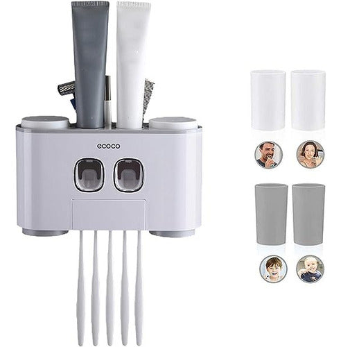 Ecoco Automatic Toothpaste Dispenser with Toothbrush Holder 0