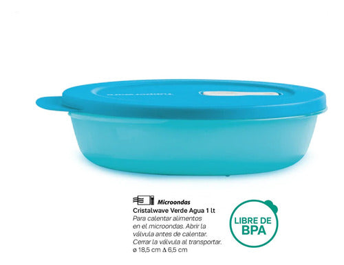 Tupperware® CristalWave 1L Microwave-Safe Container with Valve, BPA-Free 2