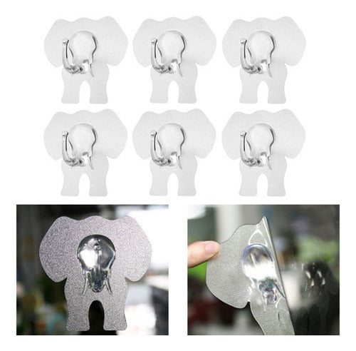 Blanco Winomo 6pcs Fuerte Adhesivo Sin Dejar Huellas Elefant 6