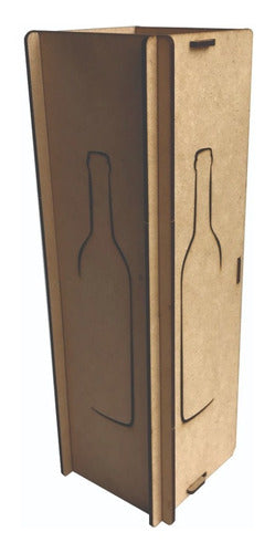 Caja De Madera Para Vino - Mdf 3mm - 32x10x10 Cm. 0