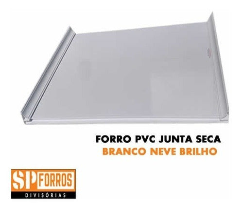 Forro De Pvc Junta Seca Cor Branco Neve Brilho Pc Com 4,00 1