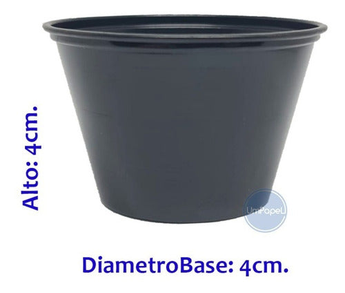 Black Plastic Darnel 2.5 oz. (75cc) Sauce Containers X100 1