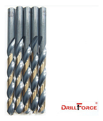 DRILLFORCE 25/64 Pulgadas Negro Y Oro Alta Velocidad Acero Jobber Broca 2