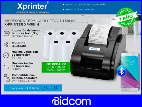 Thermal Bluetooth Xprinter Printer Ideal for Fiscal Receipts 1