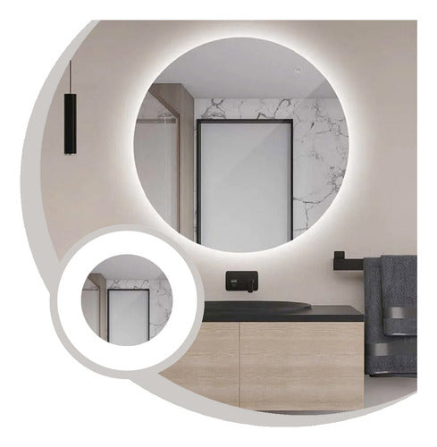 Artentino Round Wall Bathroom Mirror with LED Light, 60 cm 0