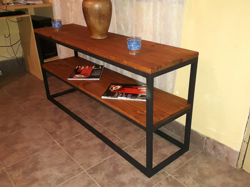 Rack - Iron and Wood Shelf for TV, PC, Laptop 4