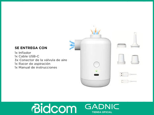 Portable Electric Inflator Gadnic AIRPUMP13 Adjustable USB 600 L/min 6