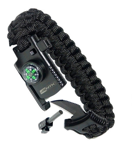 Pulseira Paracord Gac Ntk Canivete Pederneira Apito Bússola 0