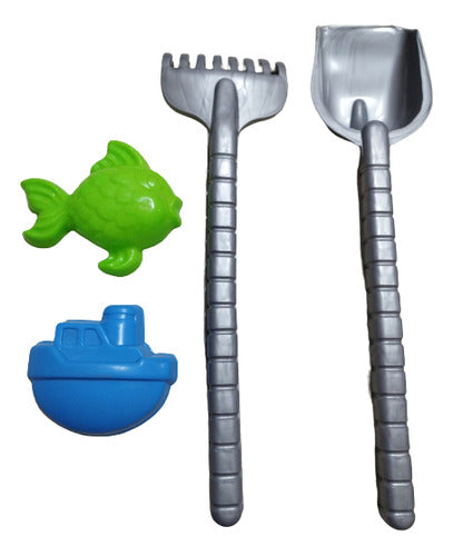 Chichess Beach Set with Shovel and Rake + 2 Molds 1