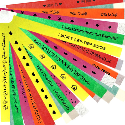 Tyvek 200 Customized Wristbands for Parties and Bars - Fluo 0