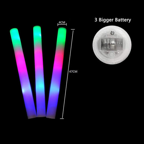 Tubos Cotillón De Espuma Con Luces Led X50 Unidades 6