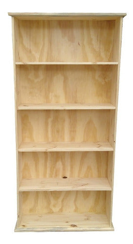 Solid Pine Wood Straight 60 cm Wide Bookcase 1