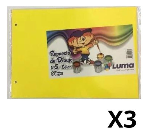 Luma Drawing Refill Pack X3 - Size N°5, 6 Colored Sheets 0