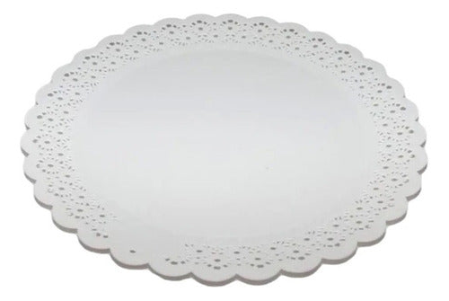 Round Plastic Embossed Tray for Cakes and Pastries 27cm x 1pc 0