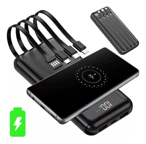 Powerbank Carregador Portátil Indução 4 Cabos Peining 10000 3