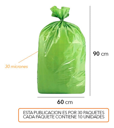 Make Green Waste Bag 60x90 Cm 30 Microns - Pack of 300 Units 1