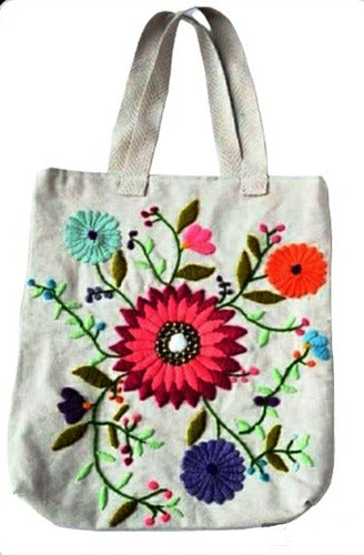 Complete Embroidery Tote Bag Kit with Needle and Hoop 0