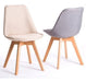 Scandinavian Upholstered Tulip Chair in Gray Beige Black 2