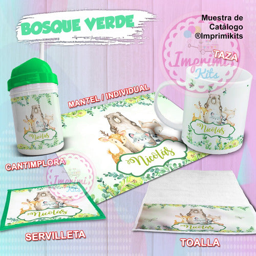 Imprimi Kits Plantillas Diseños Para Sublimar Set De Jardin Bosque Verde 1