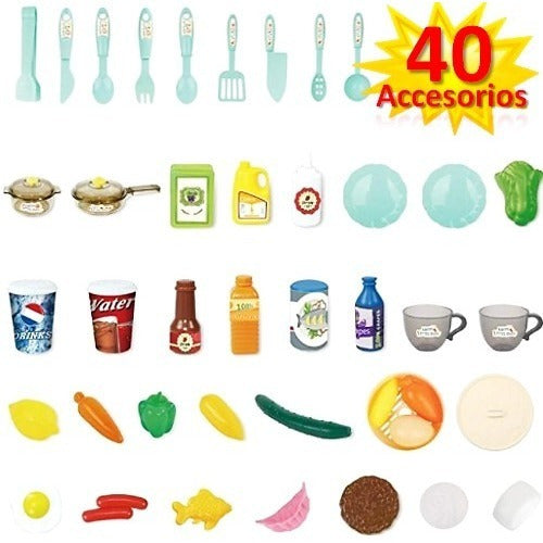 JollyJoy Cocina Lavavajilla De Juguete Con Agua Real 40 Accesorios 1