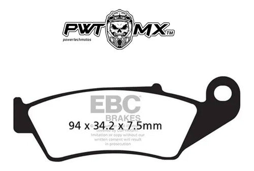 Pastilla Freno Delantero Ebc Honda Crf 250 450 Fa 185 Tt Cut 1