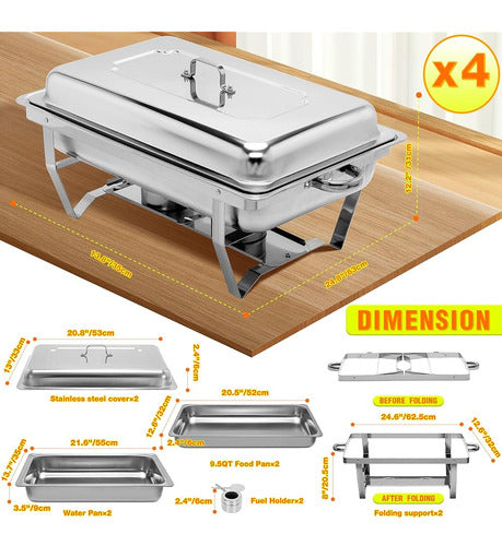 Fsuon 4 Pack 9.5qt Juego De Platos Para Rozaduras Con Bandej 3