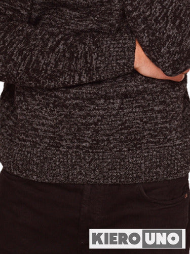 Men's Heathered Round Neck Wool Pullover Sweater Jacket 8